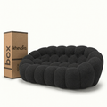 NUVA Loveseat Bubble Sofa in a Box Black by Khevora