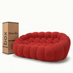NUVA Loveseat Bubble Sofa in a Box Red by Khevora