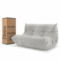 TARA Loveseat Lounge Sofa in a Box White by Khevora