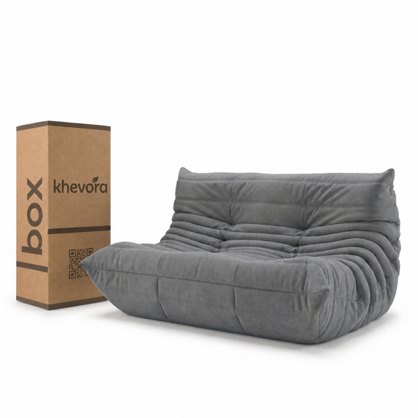 TARA Loveseat Lounge Sofa in a Box Grey by Khevora