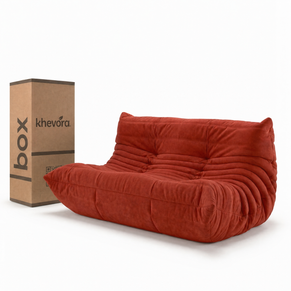 TARA Loveseat Lounge Sofa in a Box Red by Khevora