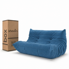 TARA Loveseat Lounge Sofa in a Box Blue by Khevora