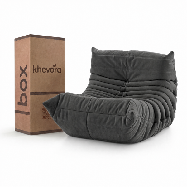 TARA Lounge Chair in a Box Black by Khevora