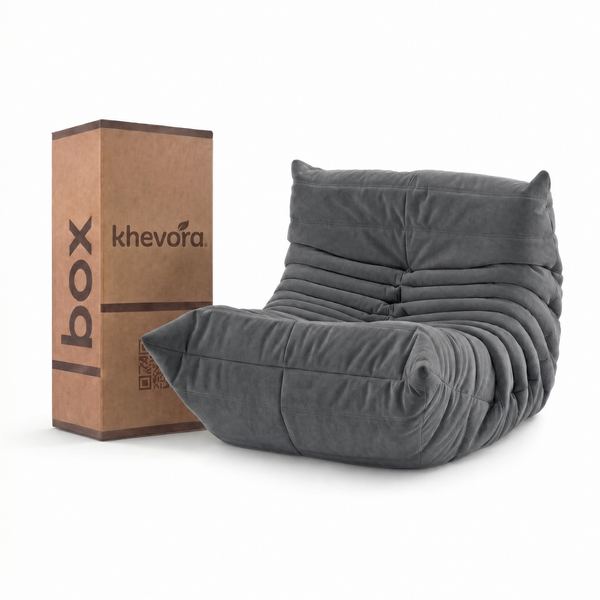 TARA Lounge Chair in a Box Grey by Khevora